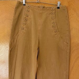 Lace-Up Double Button Free People Pants